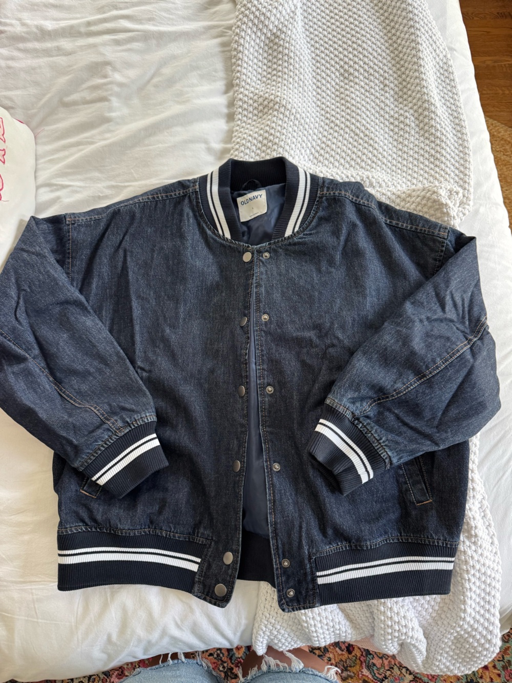 NWT Old Navy Denim Bomber Jacket